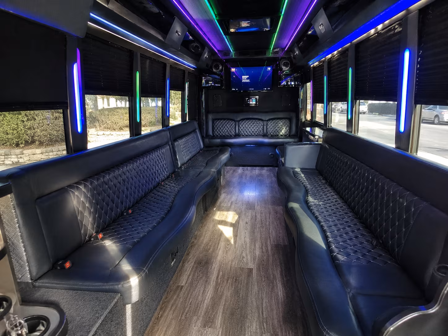 plymouth 15 passenger party bus interior