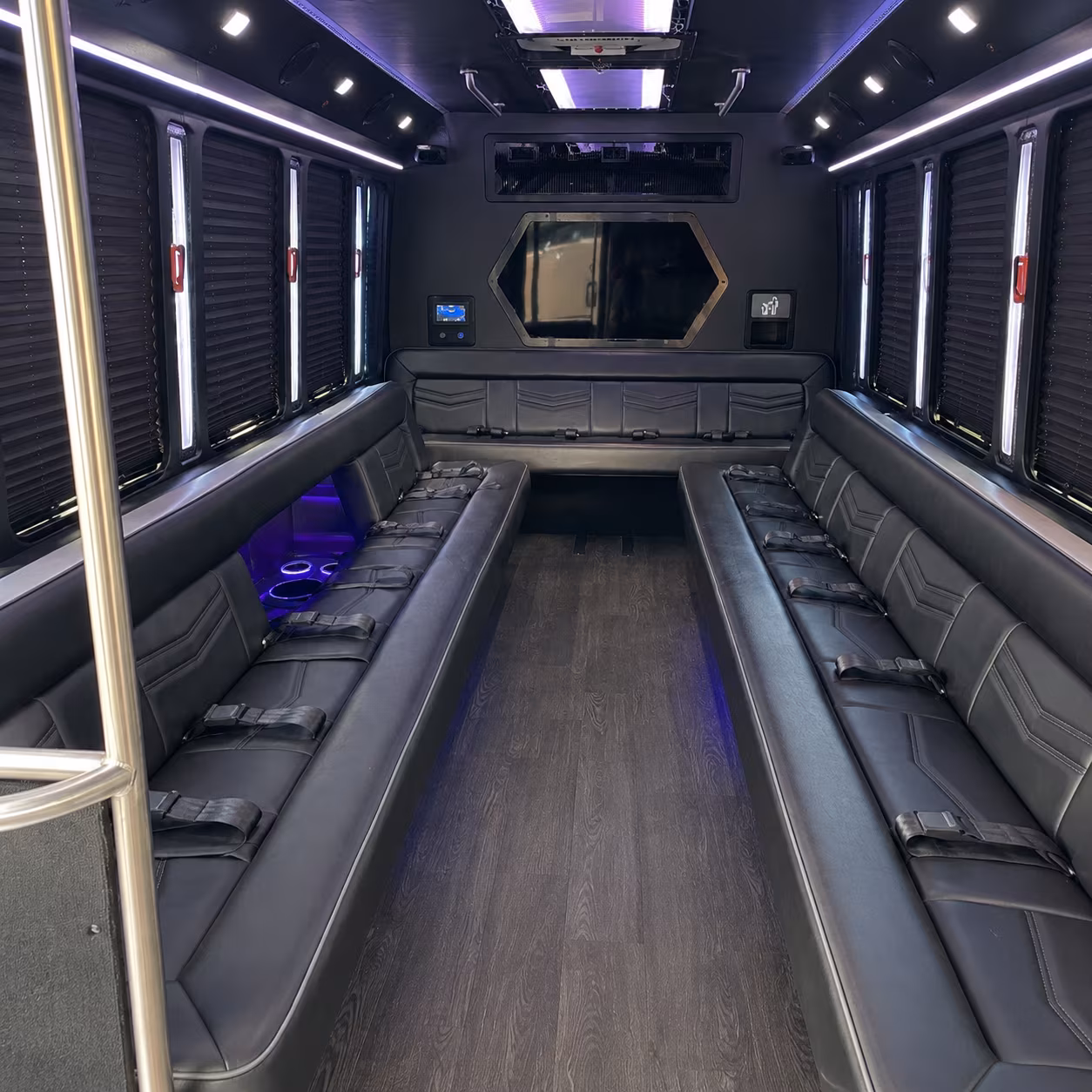 plymouth 18 passenger party bus interior
