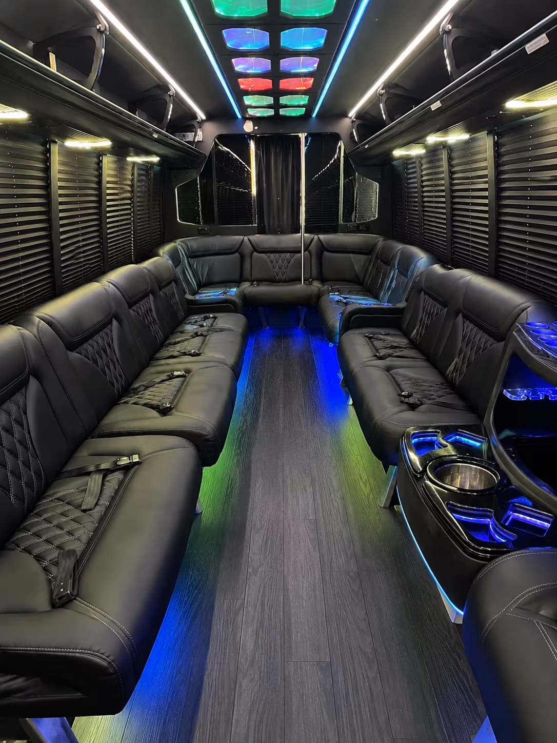 plymouth 20 passenger party bus interior