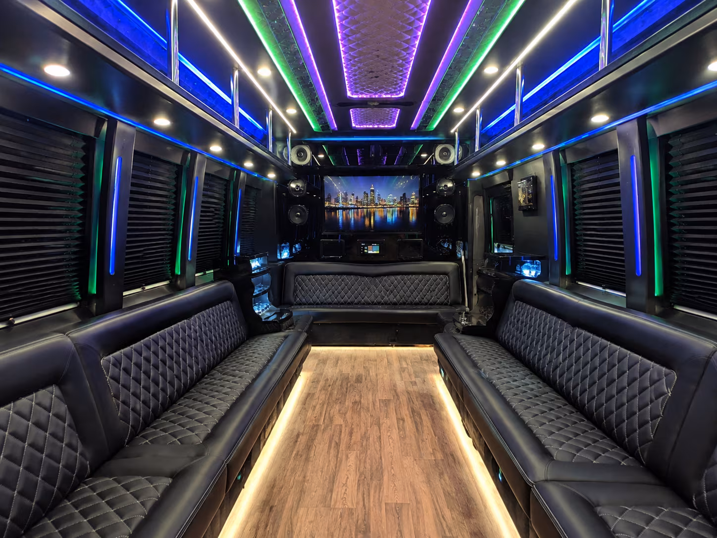 plymouth 25 passenger party bus interior