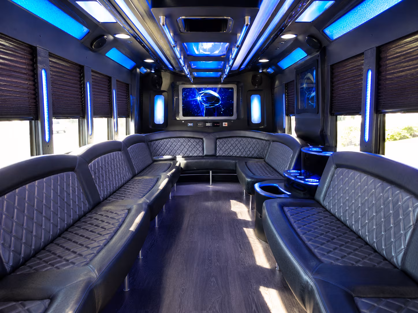 plymouth 28 passenger party bus inside
