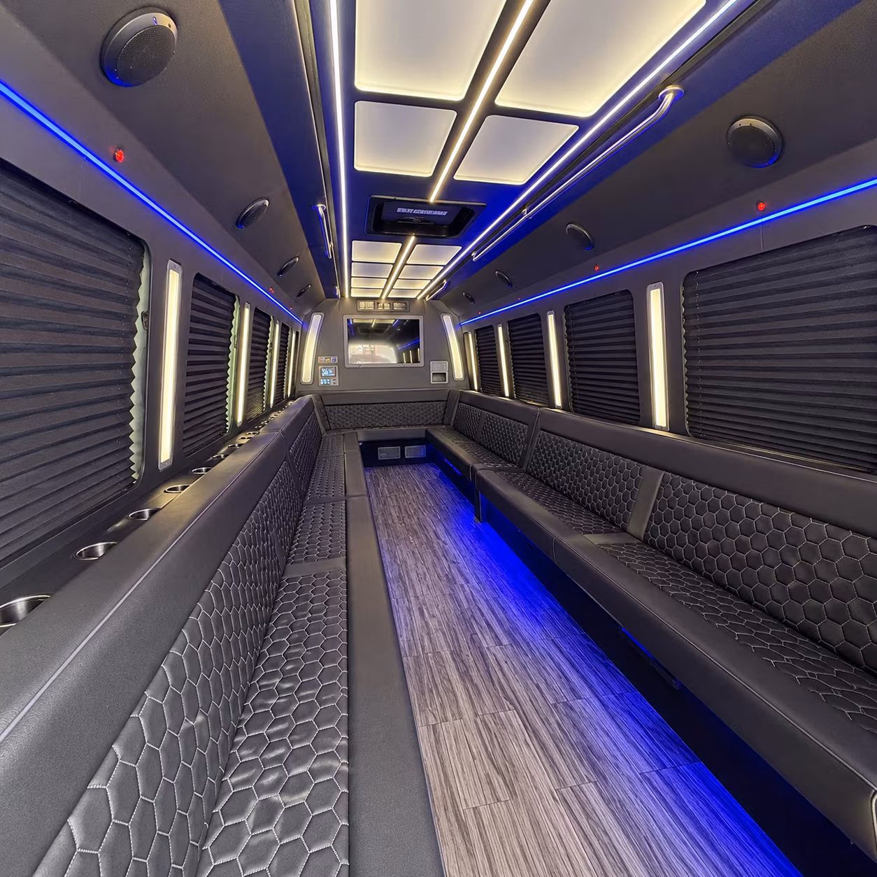 plymouth 30 passenger party bus interior