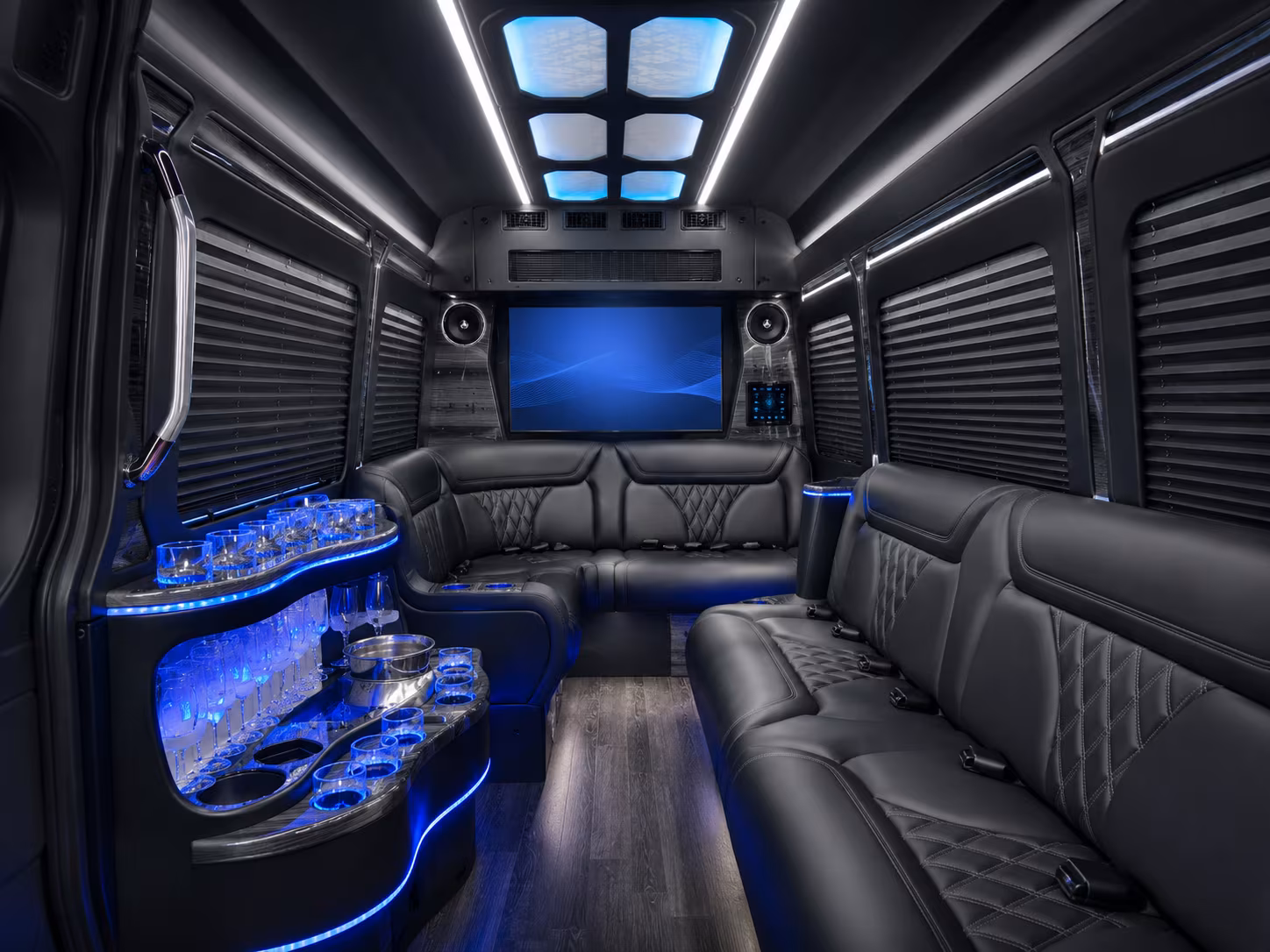 plymouth 40 passenger party bus inside