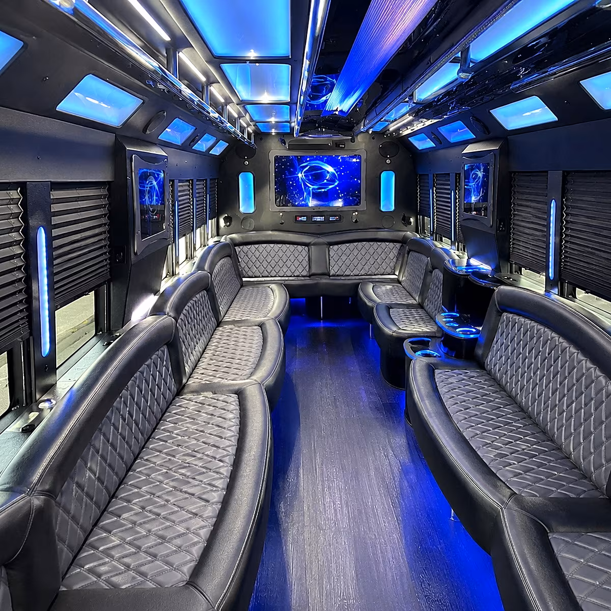 plymouth 50 passenger party bus interior