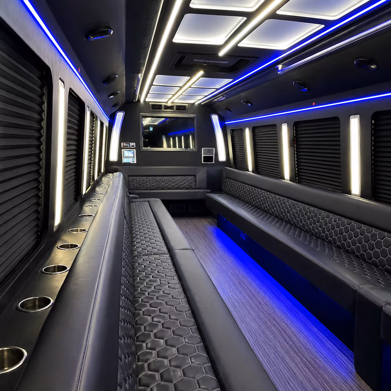 plymouth party bus rental interior